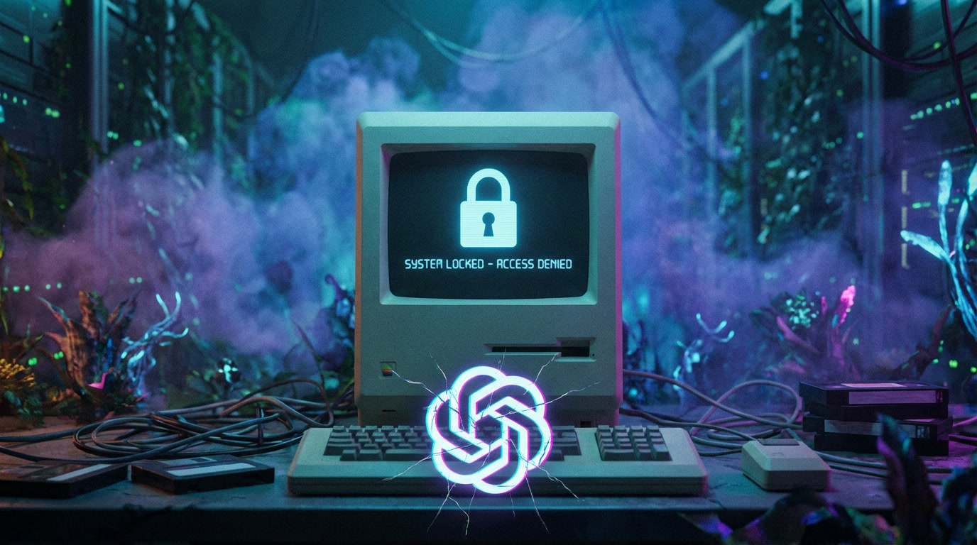 Cybersecurity concept showing system locked and access denied